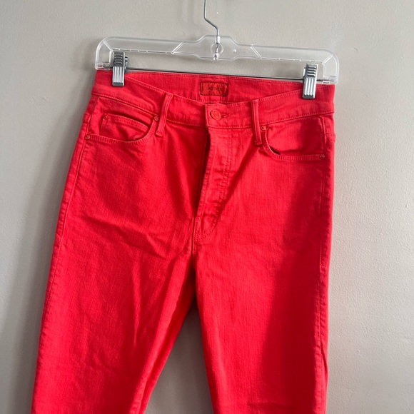 Mother Stunner‎ Ankle Fray - Red Jeans -  Play Date Size 27 - Picture 4 of 9